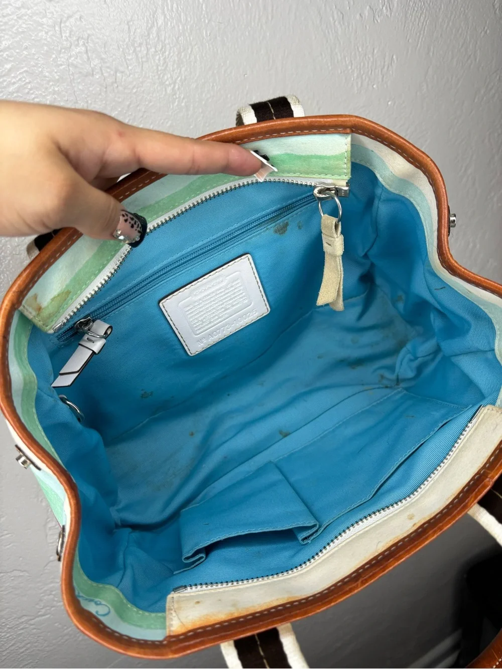 2007  colorful stripe small Coach Tote handbag (PROJECT BAG)